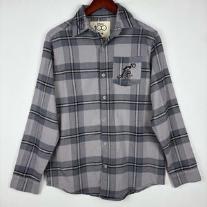 NWT Disney x Cakeworthy 100 Steamboat Willie Mickey Mouse Plaid Button Down